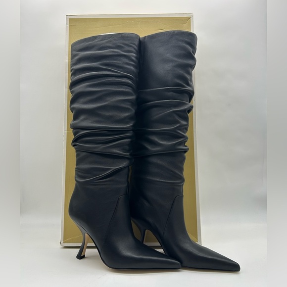 Michael Kors Luna Black Leather Slouch Boots | Women’s Size 6M | New with Box - Picture 12 of 12